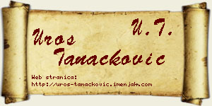 Uroš Tanacković vizit kartica